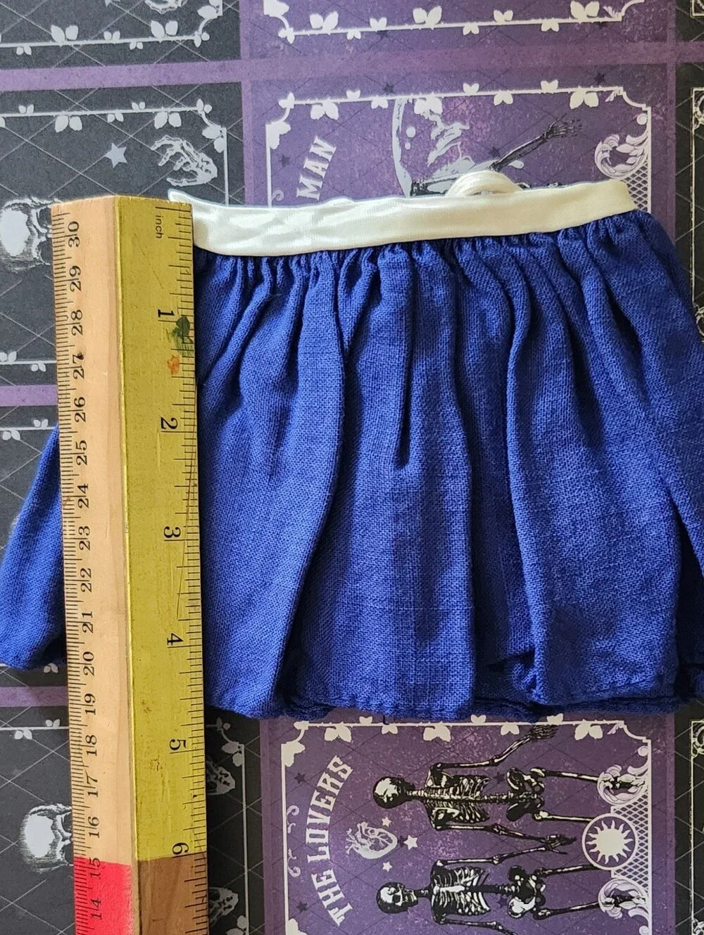 Baby Doll Fashion 018 VINTAGE NAVY BLUE Linen Wrap Skirt fits 18 Inch Dolls